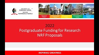 2022 Postgraduate funding for Research NRF proposals [upl. by Berri682]