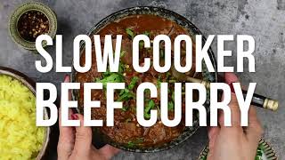 Easiest Ever Slow Cooker Beef Curry  Supergolden Bakes [upl. by Carly]