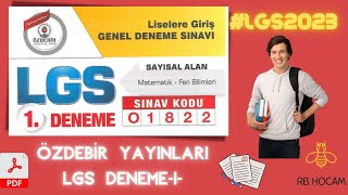 ÖZDEBİR LGS DENEME SINAVI1 KASIM2022  LGS MATEMATİK  TAKTİKLİ VİDEO ÇÖZÜM  PDF LİNK [upl. by Nodnarg]