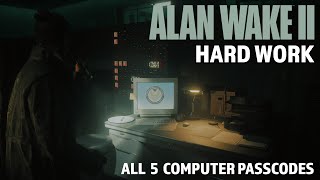 Alan Wake 2 The Lake House DLC  All 5 Computer Passwords [upl. by Eniahpets]