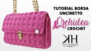 TUTORIAL BORSA UNCINETTO  quotOrchideaquot CROCHET BAG  PUNTO PRADA ♡ Katy Handmade [upl. by Menis]