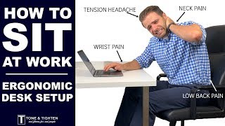 STOP Neck Back amp Headache Pain At Work  Ergonomic Desk Set Up [upl. by Jordon]