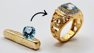 how to make gold signet ring  how its made jewellery [upl. by Jacobo]