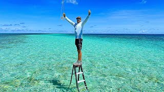 Fishing Off A Ladder Middle Of The Ocean [upl. by Eamon]