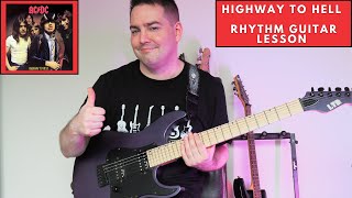 ACDC  Highway to Hell  Rhythm Guitar Lesson [upl. by Pietra]