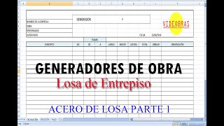 GENERADORES ACERO DE LOSA PARTE 1 [upl. by Levinson815]