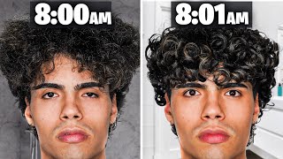 1 Minute Morning Hack for Perfect Curly Hair [upl. by Kalvn]