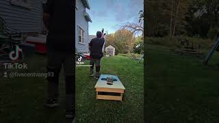 2 Airmail throw while practicing Cornhole [upl. by Studdard]