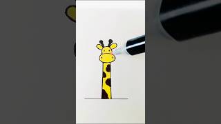 Giraffe drawing easy shorts giraffe viralshorts shortsvideo youtubeshorts drawing short art [upl. by Iiette]