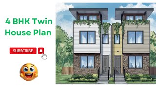 4 Bedroom Twin House Design  2Family Home Plans 67x35 ft  20x10 m [upl. by Gisela]