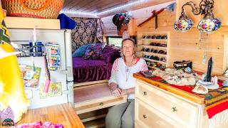 Van Life at 65  Her Unique Camper Van Tiny Home [upl. by Chessy]