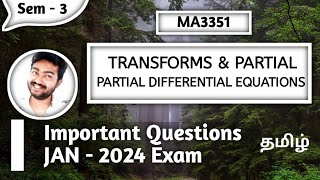 Transforms and Partial Differential Equations Important Questions Sem 3 Anna University Feb 2024 [upl. by Yart]