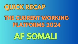 The best platforms to make money in 2024  AfSomali [upl. by Rofotsirk]