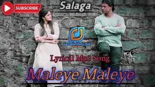 Kannada Hit Salaga movie song quotMaleye maleyequot Duniya Vijay  Sanjana Anand  Sanjith Hegde [upl. by Alfreda]