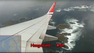 Extreme crosswind  Norwegian Boeing 737800 Haugesund  Oslo [upl. by Atin]