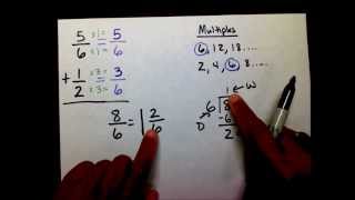 Add and Subtract Fractions Denominators Are Multiples [upl. by Normac]