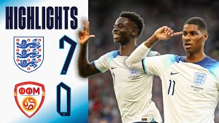 England 70 North Macedonia  Bukayo Saka Old Trafford HatTrick Hero  Highlights [upl. by Rolanda]