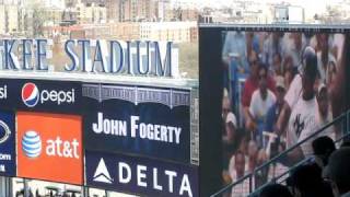 John Fogerty Sings quotCenter Fieldquot on Yankee Stadium Opening Day  April 16 2009 [upl. by Anura724]