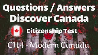 Canadian Citizenship Test Questions and Answers  Chapter 4  Modern Canada [upl. by Ettelocin]