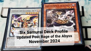 Six Samurai Deck Profile Post Rage of the Abyss November 2024 [upl. by Mclain]