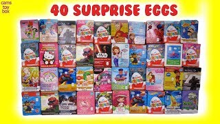 40 Chocolate Surprise Eggs Kinder Toys Opening Egg Surprises Huevos Sorpresa Fun KIDS [upl. by Nayrb]