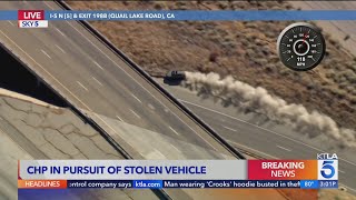 Female driver in stolen vehicle crashes along the 5 Freeway [upl. by Collete]