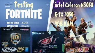 Testing Fortnite on a Intel Celeron N3050 with a GTX 1050 [upl. by Langer142]