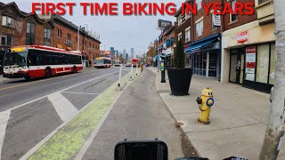 Biking from Danforth amp Broadview to Sherbourne Common Using the Insta 360 GO 3 Action Cam [upl. by Debor118]