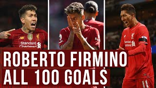 ROBERTO FIRMINO  All 100 goals for Liverpool so far  Great goals iconic celebrations [upl. by Mahmoud]