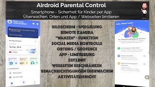 Smartphone  Sicherheit für Kinder per App  Überwachen Orten  prüfen  Airdroid Parental Control [upl. by Rocher]