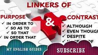 LINKERS OF PURPOSE AND CONTRAST IN ENGLISH englishgrammar learnenglish improveyourenglish [upl. by Allicsirp]