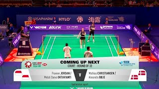 R32 HYLO OPEN 2023 Praveen JordanMelati Oktavianti vs MathiasBoje [upl. by Ekusoyr]