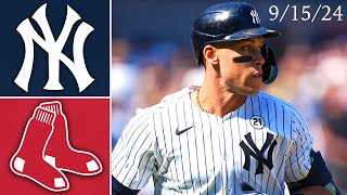 New York Yankees vs Boston Red Sox  Game Highlights  91524 [upl. by Anilrats]