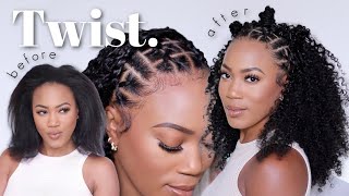 CURLY CLIP INS RUBBERBAND STYLE hairstyle  Natural Hair  NO LEAVEOUT [upl. by Chloras514]