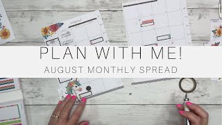 Plan With Me  August 2024 Monthly Spread Classic Happy Planner [upl. by Levey563]