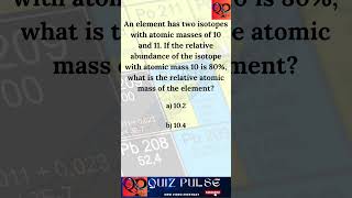 Calculating Relative Atomic Mass A Quick Example physics quiz [upl. by Babita973]