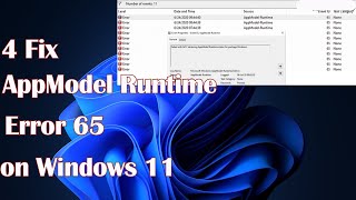 AppModel Runtime Error 65 in Windows 11  4 Fix [upl. by Zinah912]