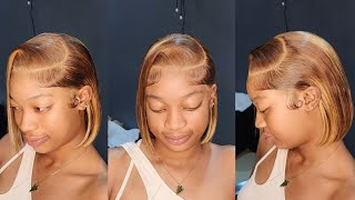 Best Way To Install A Bob Frontal Wig  How To Install Bob Wigs  Frontal Wig Install [upl. by Giliane]