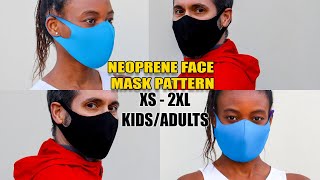 EASY DIY NEOPRENE FACE MASK PATTERN  NO ELASTIC FACE MASK  Mascarilla De Tela Patrones [upl. by Kentigerma]