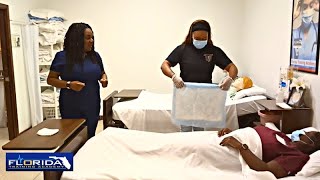 CNA Skill Assisting a Resident to Use the Bedpan Student Demo [upl. by Pepito]