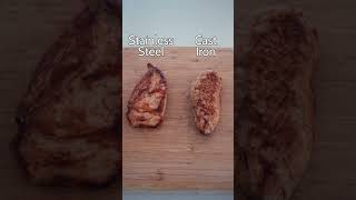 Cast Iron vs Stainless Steel  Chicken castiron stainlesssteel cooking [upl. by Lletnuahs]