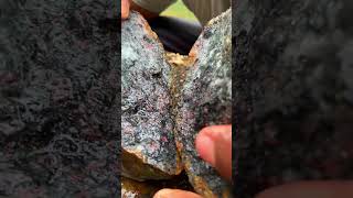 Found an unripe RED Diamond 😱😒 reddiamond diamond preciousstones gems gemstones bushcraft [upl. by Vasta]