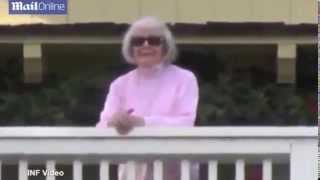 Doris Day Waving from her home in Carmel CA to fans singing her a Happy 90th Birthday [upl. by Doty340]