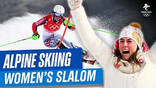 Alpine Skiing  Womens Slalom  Run 1amp2  Full Replay  Beijing2022 [upl. by Dong]