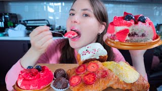 МУКБАНГ депрес круглый круассан булочки и пирожные сладкий mukbang [upl. by Wehhtam]