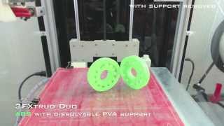 Dual material with ABS and PVA support 3D print with 3FXtrud Duo by ShapingBits [upl. by Sinnoda]