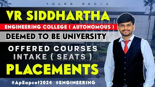 VR Siddhartha Engineering College Autonomous  Placements  Siddhartha University  Offered Courses [upl. by Elauqsap]