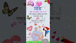 প্রিয় তুমিশুধু হাতটাধরে রেখো বাংলা স্ট্যাটাস ভালোবাসারগল্প romantic status love shorts [upl. by Tyrrell]