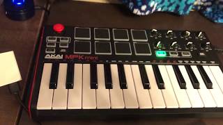 How To Using A MIDI Keyboard in Garage Band Akai MPK Mini [upl. by Celestia]