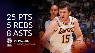 Austin Reaves 25 pts 5 rebs 8 asts vs Pacers 2324 season [upl. by Manas]